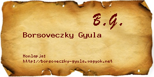 Borsoveczky Gyula névjegykártya